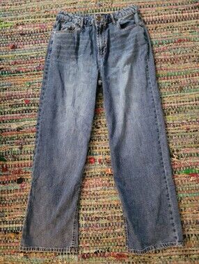 Oat New York Women's High Rise Wide Leg Blue Denim Jeans Size 10/30 Cloud Luxe